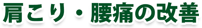 肩こり・腰痛の改善