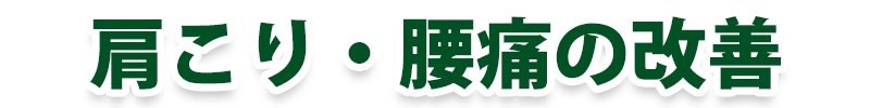 肩こり・腰痛の改善